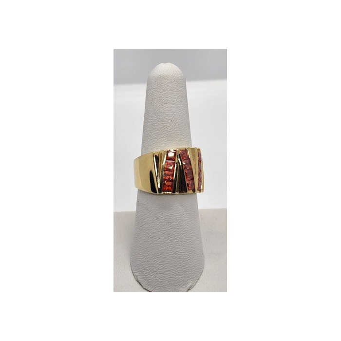 925 Sterling Silver CZ Red Ring Size 7.5