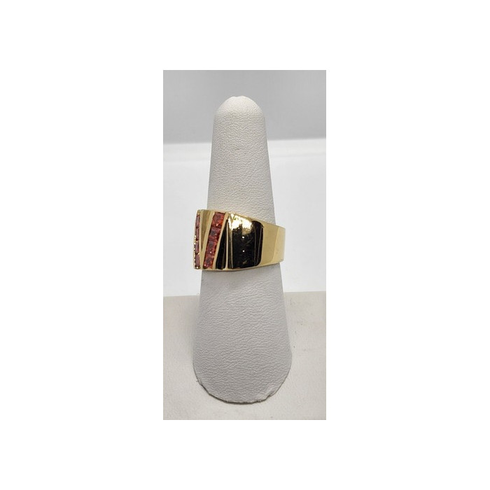 925 Sterling Silver CZ Red Ring Size 7.5