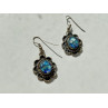 Vintage 925 Sterling Silver Mosaic Opal Earrings