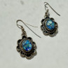 Vintage 925 Sterling Silver Mosaic Opal Earrings