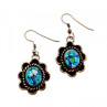 Vintage 925 Sterling Silver Mosaic Opal Earrings