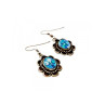 Vintage 925 Sterling Silver Mosaic Opal Earrings