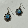 Vintage 925 Sterling Silver Mosaic Opal Earrings