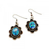 Vintage 925 Sterling Silver Mosaic Opal Earrings
