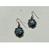 Vintage 925 Sterling Silver Mosaic Opal Earrings