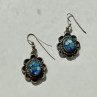 Vintage 925 Sterling Silver Mosaic Opal Earrings