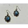 Vintage 925 Sterling Silver Mosaic Opal Earrings
