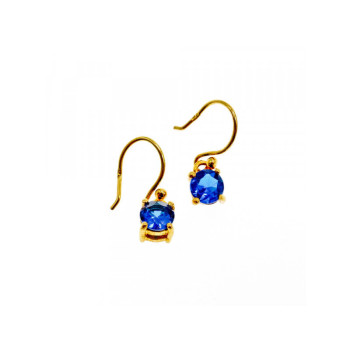 925 Sterling Silver Gold Plated Sapphire Spinel Earrings