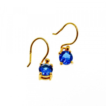 925 Sterling Silver Gold Plated Sapphire Spinel Earrings