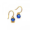 925 Sterling Silver Gold Plated Sapphire Spinel Earrings