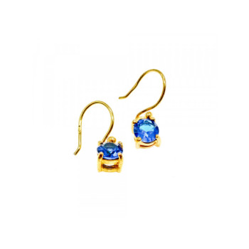 925 Sterling Silver Gold Plated Sapphire Spinel Earrings