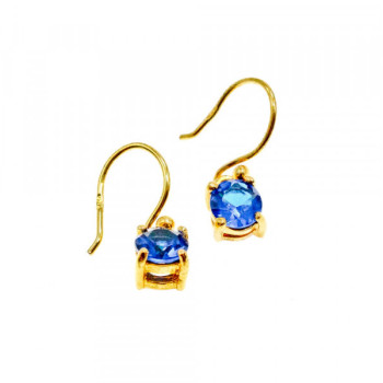 925 Sterling Silver Gold Plated Sapphire Spinel Earrings