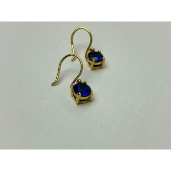 925 Sterling Silver Gold Plated Sapphire Spinel Earrings