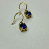 925 Sterling Silver Gold Plated Sapphire Spinel Earrings