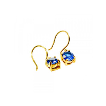 925 Sterling Silver Gold Plated Sapphire Spinel Earrings
