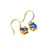 925 Sterling Silver Gold Plated Sapphire Spinel Earrings