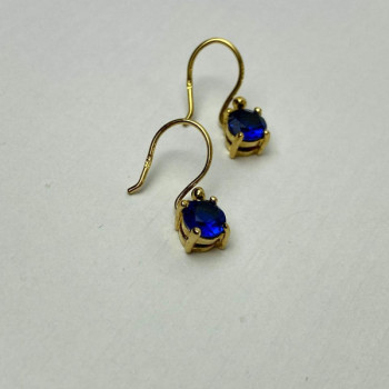 925 Sterling Silver Gold Plated Sapphire Spinel Earrings