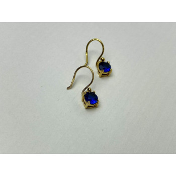 925 Sterling Silver Gold Plated Sapphire Spinel Earrings