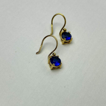925 Sterling Silver Gold Plated Sapphire Spinel Earrings