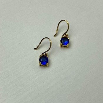 925 Sterling Silver Gold Plated Sapphire Spinel Earrings