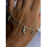 925 Sterling Silver Dolphin Blue Topaz Bracelet Length 7.5