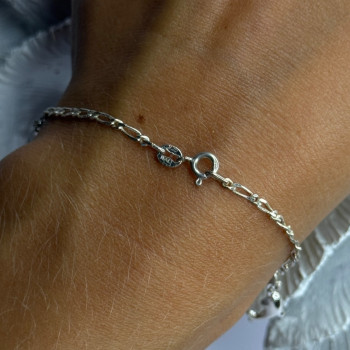 925 Sterling Silver Dolphin Blue Topaz Bracelet Length 7.5