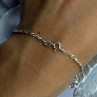 925 Sterling Silver Dolphin Blue Topaz Bracelet Length 7.5