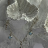925 Sterling Silver Dolphin Blue Topaz Bracelet Length 7.5