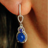 925 Sterling Silver Sodalite & Amethyst Earrings