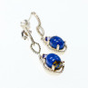 925 Sterling Silver Sodalite & Amethyst Earrings
