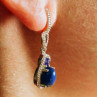 925 Sterling Silver Sodalite & Amethyst Earrings