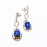 925 Sterling Silver Sodalite & Amethyst Earrings
