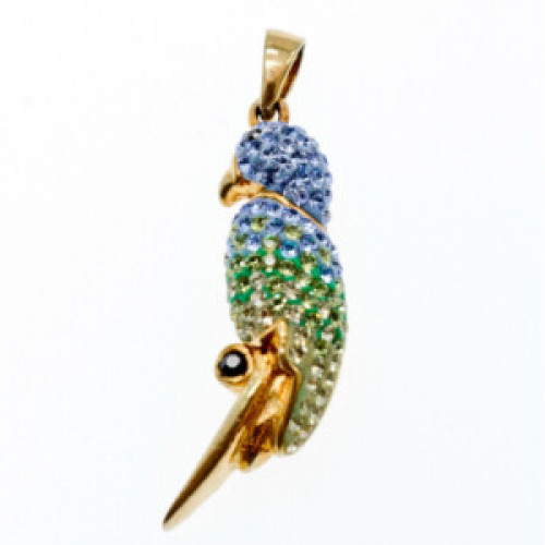925 Sterling Silver Gold Plated CZ & Enamel 