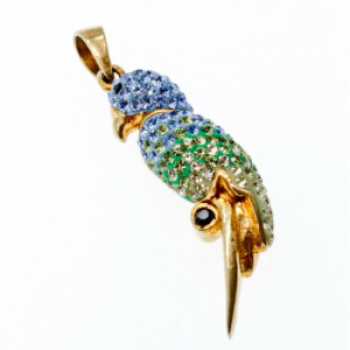 925 Sterling Silver Gold Plated CZ & Enamel 