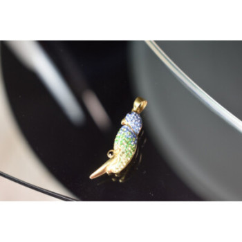 925 Sterling Silver Gold Plated CZ & Enamel 