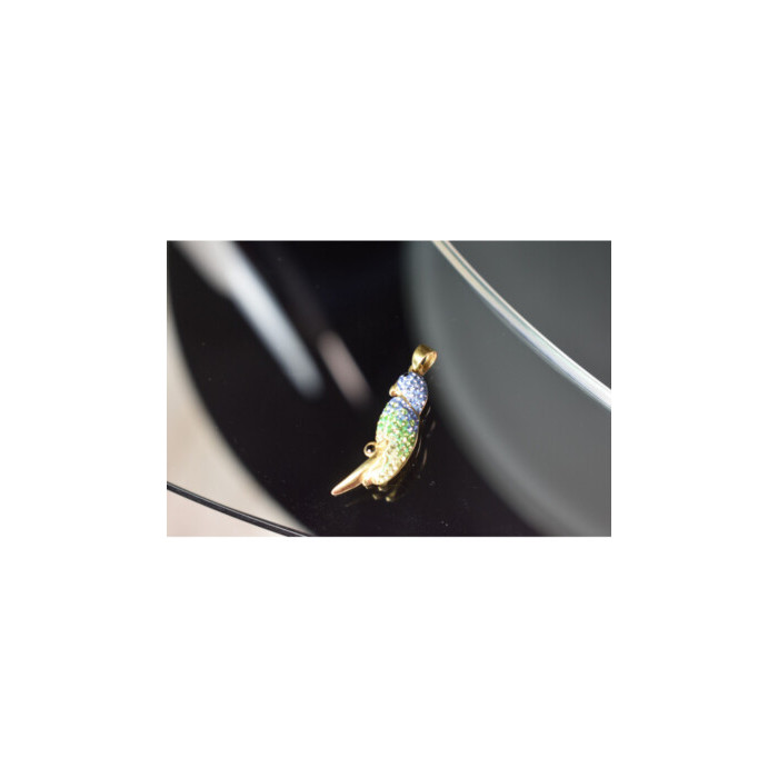 925 Sterling Silver Gold Plated CZ & Enamel 