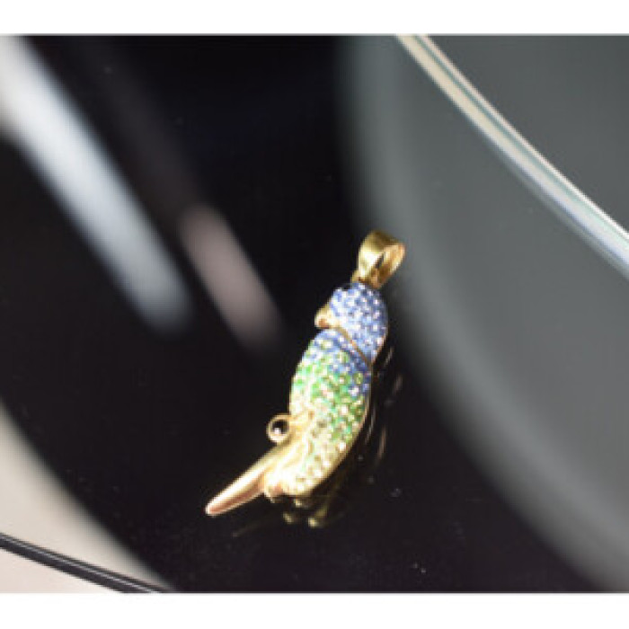 925 Sterling Silver Gold Plated CZ & Enamel 