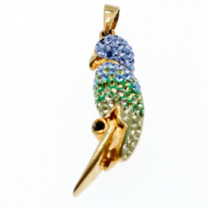 925 Sterling Silver Gold Plated CZ & Enamel 