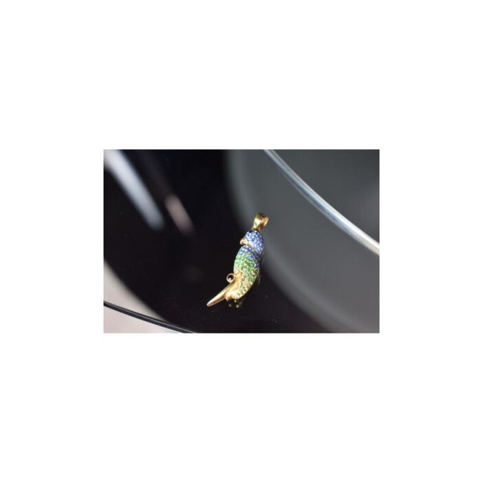 925 Sterling Silver Gold Plated CZ & Enamel 