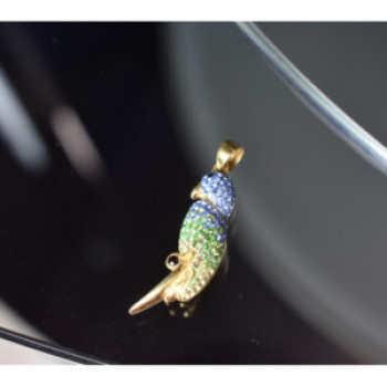 925 Sterling Silver Gold Plated CZ & Enamel 