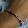 925 Sterling Silver Purple Tourmaline Bracelet Length 7