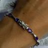 925 Sterling Silver Purple Tourmaline Bracelet Length 7