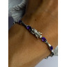 925 Sterling Silver Purple Tourmaline Bracelet Length 7