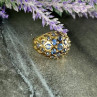 925 Sterling Silver Gold Plated Tanzanite Ring Size 5.5