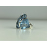 925 Sterling Silver Blue Spinel Ring Size 8