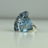 925 Sterling Silver Blue Spinel Ring Size 8