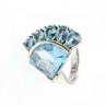 925 Sterling Silver Blue Spinel Ring Size 8