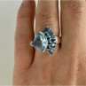 925 Sterling Silver Blue Spinel Ring Size 8