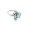 925 Sterling Silver Blue Spinel Ring Size 8