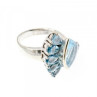925 Sterling Silver Blue Spinel Ring Size 8